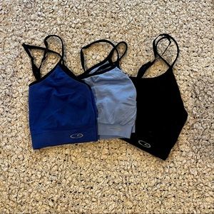 Three c9 target spaghetti strap sports bras
